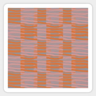 Contemporary Retro Orange Pink Grey Abstract Fibres Pattern Sticker